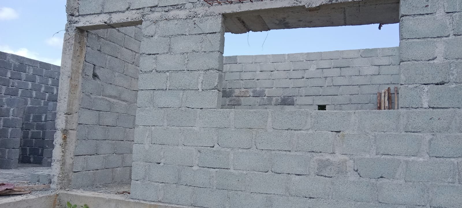 Fresh block walls, close up