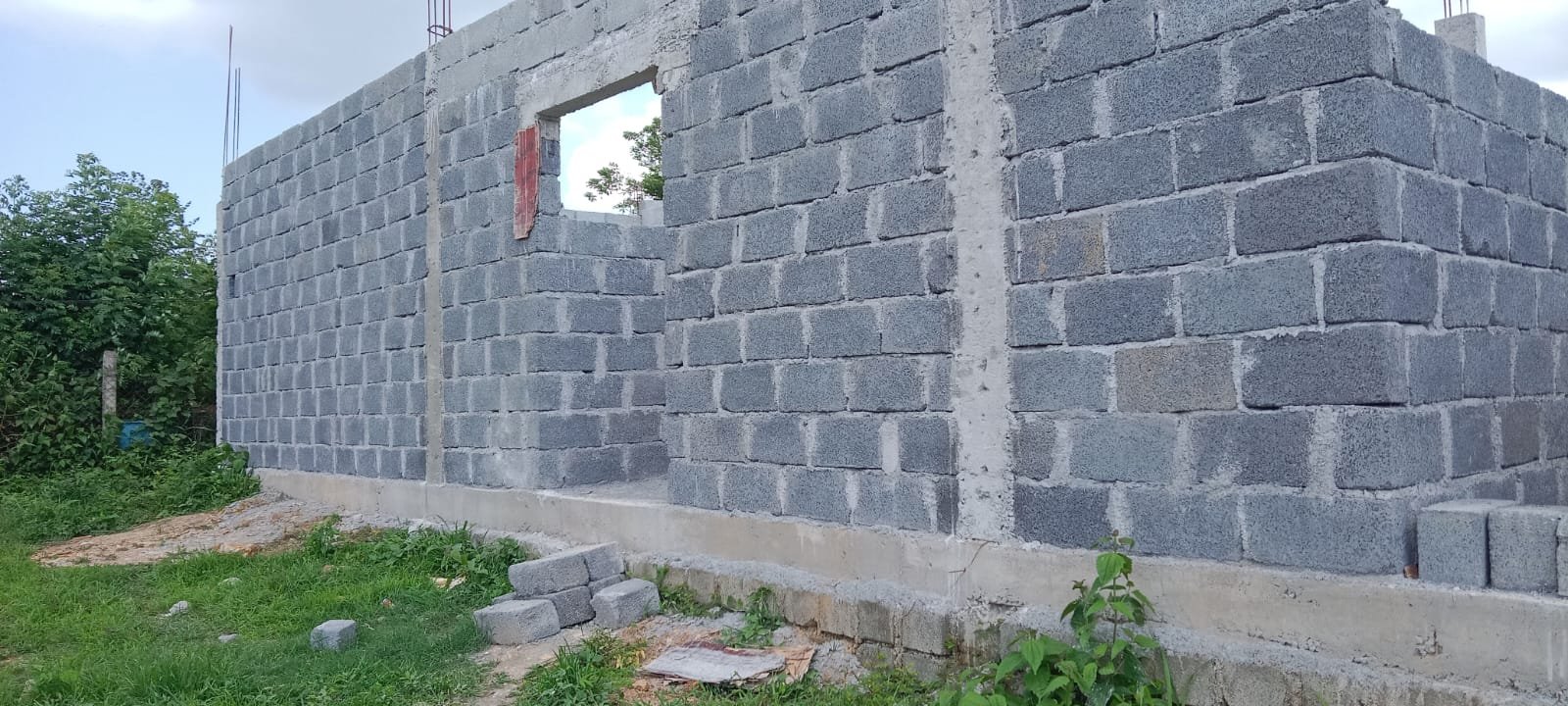Walls rising to full height